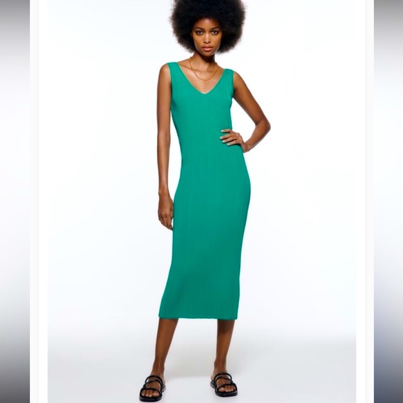 ZARA KNIT MIDI DRESS - Picture 1 of 7